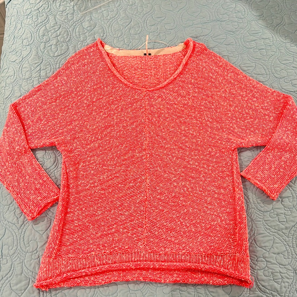 Cute Free People NWOT HOT pink sweater